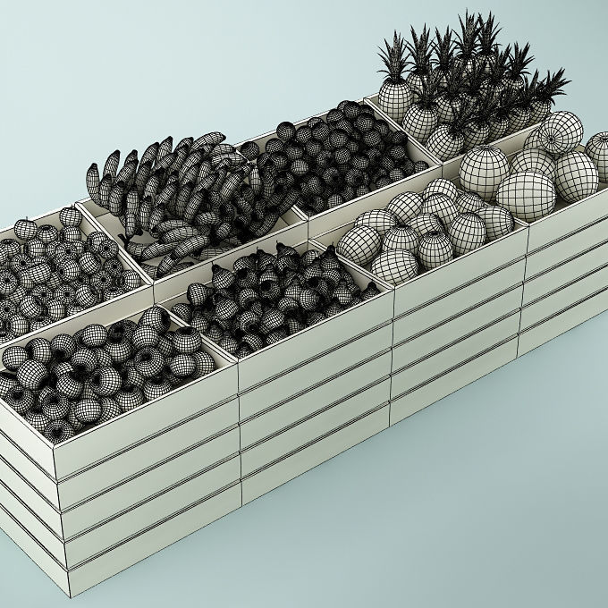 Store Fruits Stand 06 3D model_7