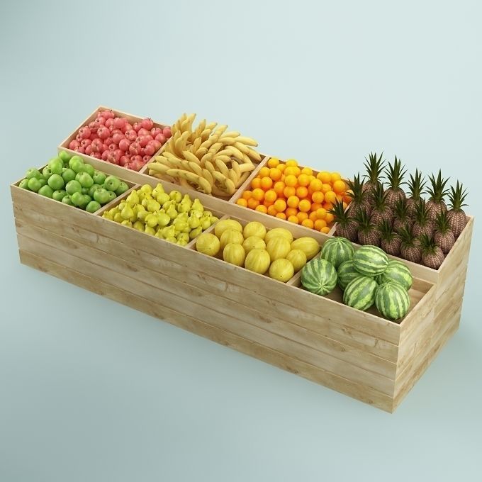 Store Fruits Stand 06 3D model_4