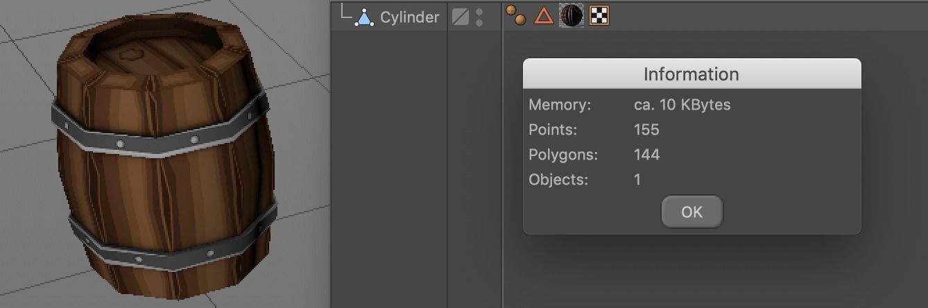 Pickup Truck with Barrels Low-poly 3D model_14