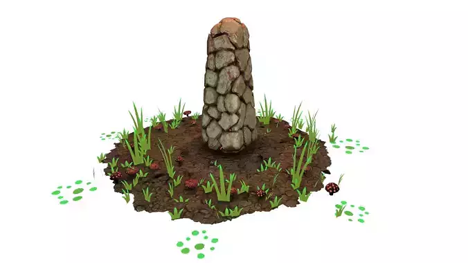 PBR Rock Stone Low-poly 3D model