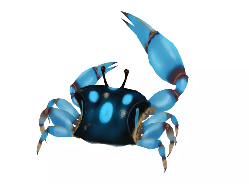 Cute Crab Low-poly 3D model_0