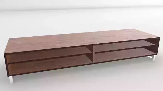 Simple Wooden TV Stand Low-poly 3D model
