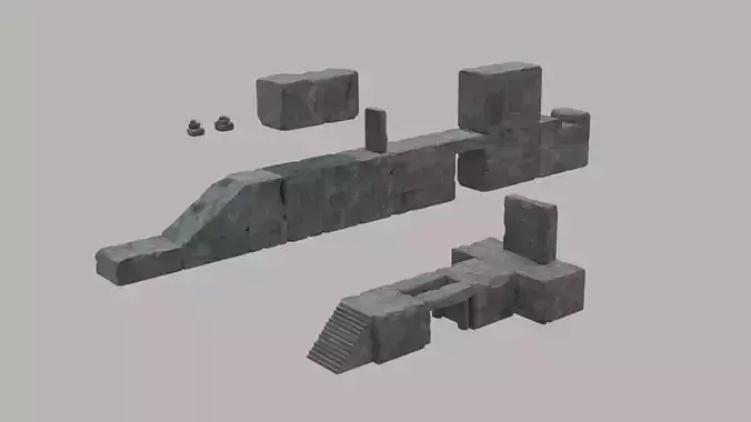 Low Poly Stone Platforms