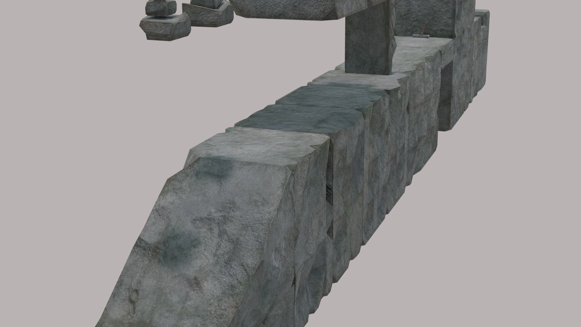 Low Poly Stone Platforms Low-poly 3D model_1