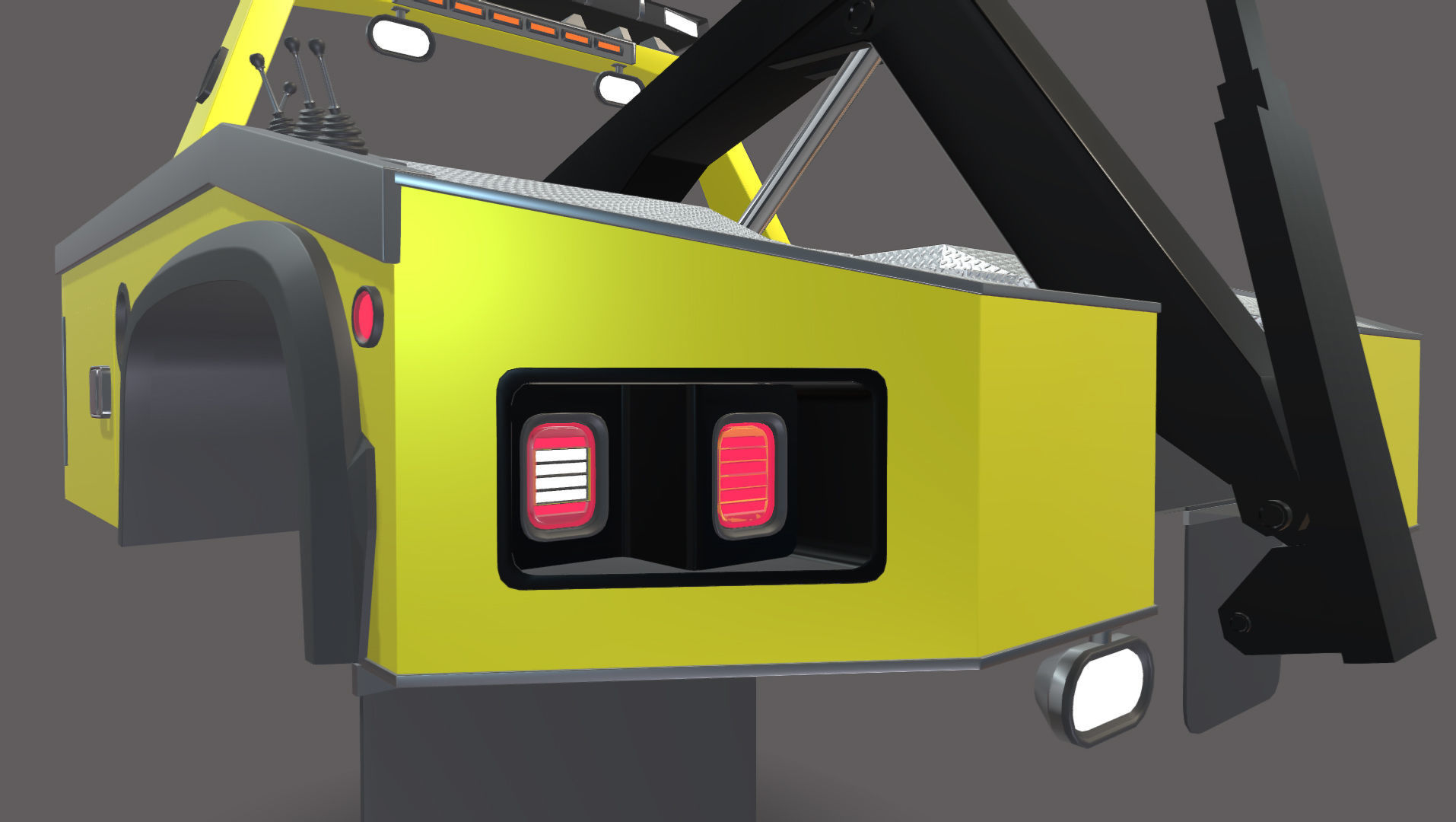 Wrecker Tow Equipment for 350 Truck  Low-poly 3D model_9