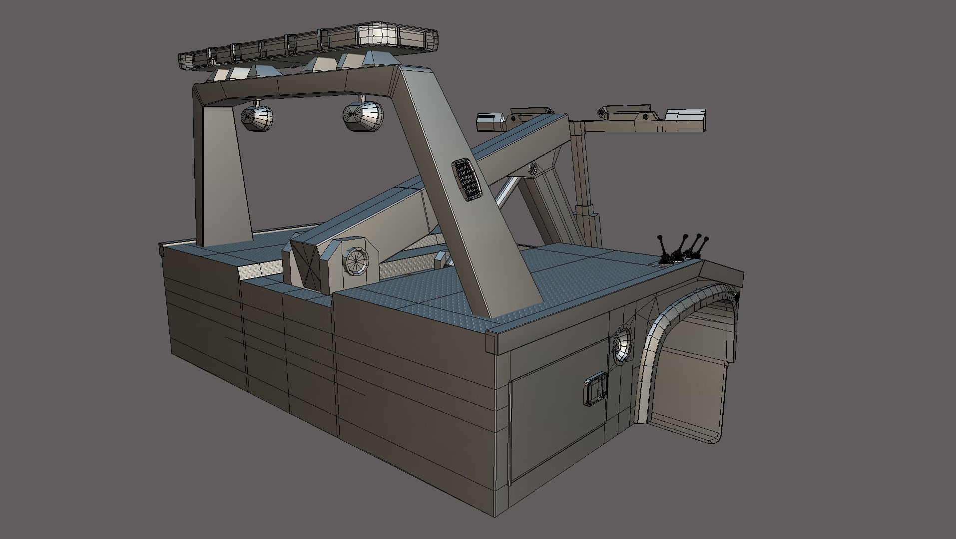 Wrecker Tow Equipment for 350 Truck  Low-poly 3D model_10