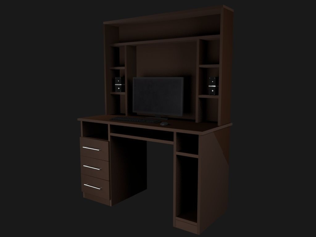 Computer Table 3D model_2