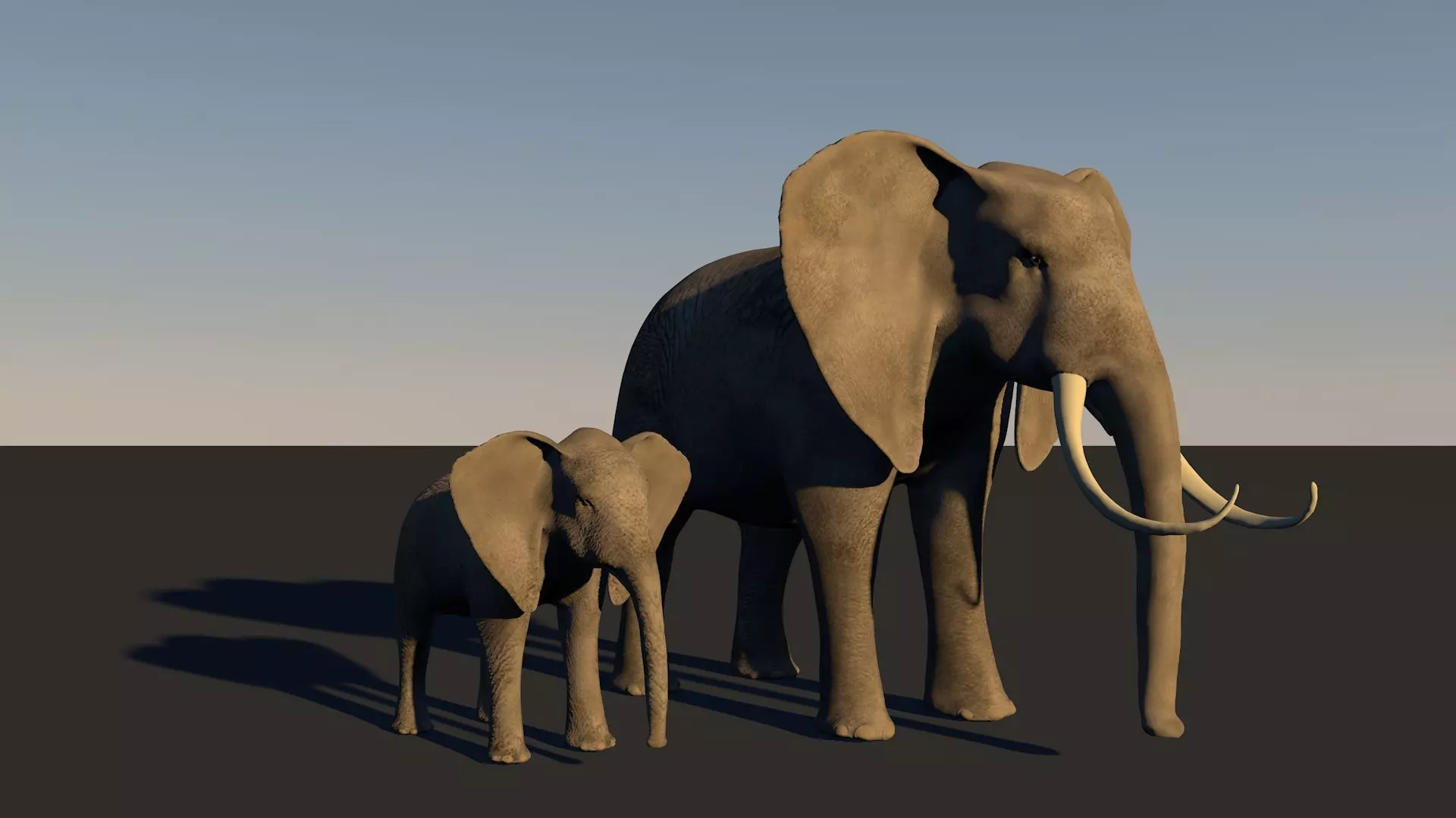 Elephant and baby Elefant und baby 3D model