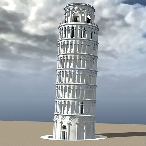 Leaning Tower of Pisa in multiple formats 3D model