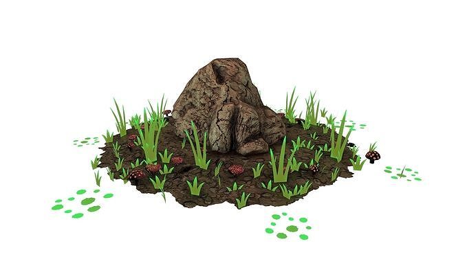 PBR Rock Detail Stone Low-poly 3D model
