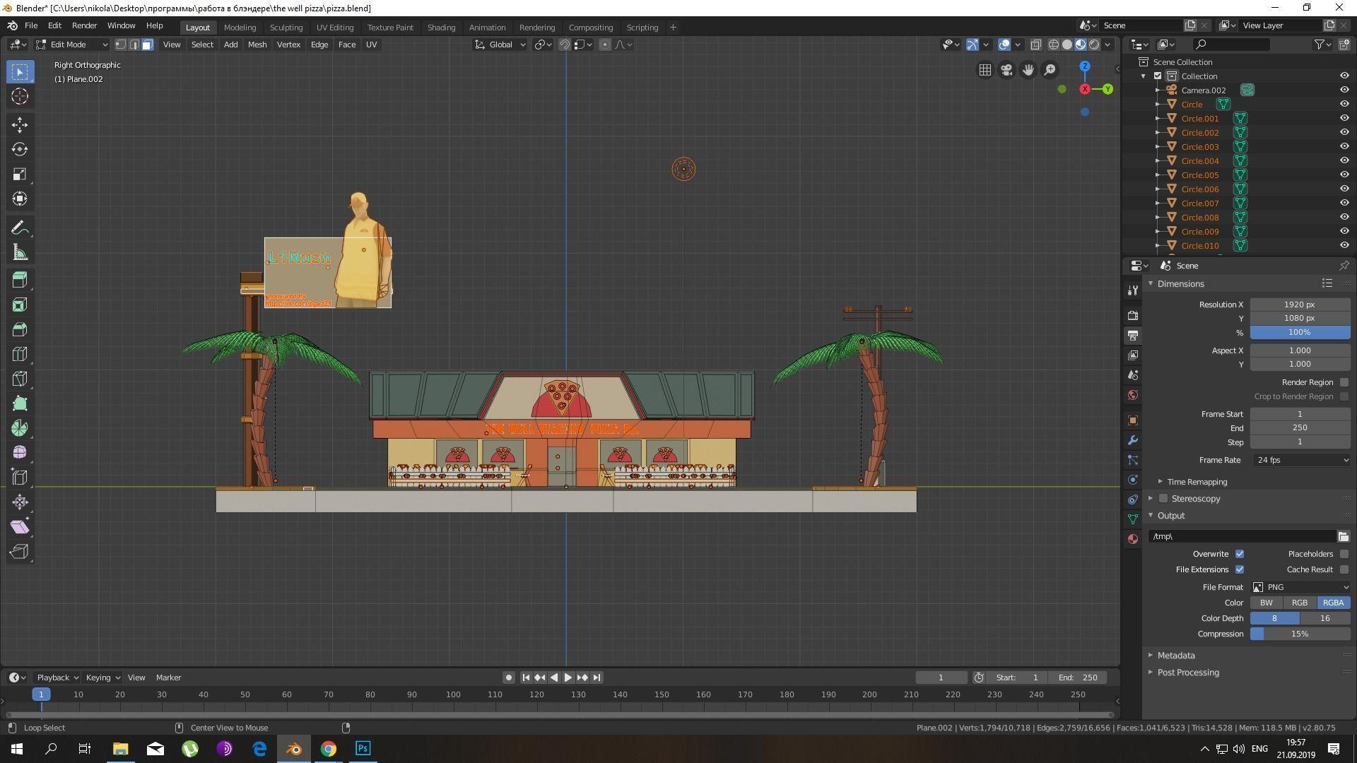 The well stacked pizza Co Low-poly 3D model_6