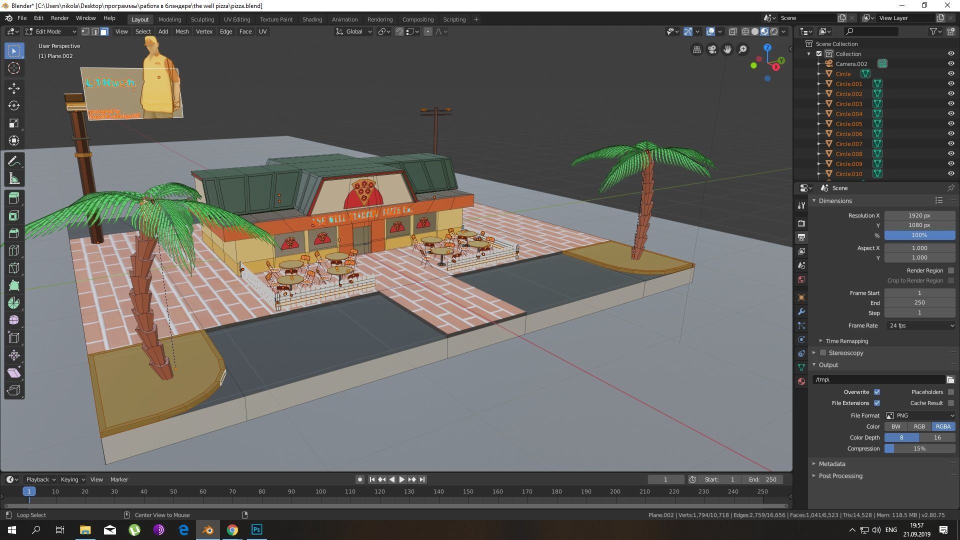The well stacked pizza Co Low-poly 3D model_4