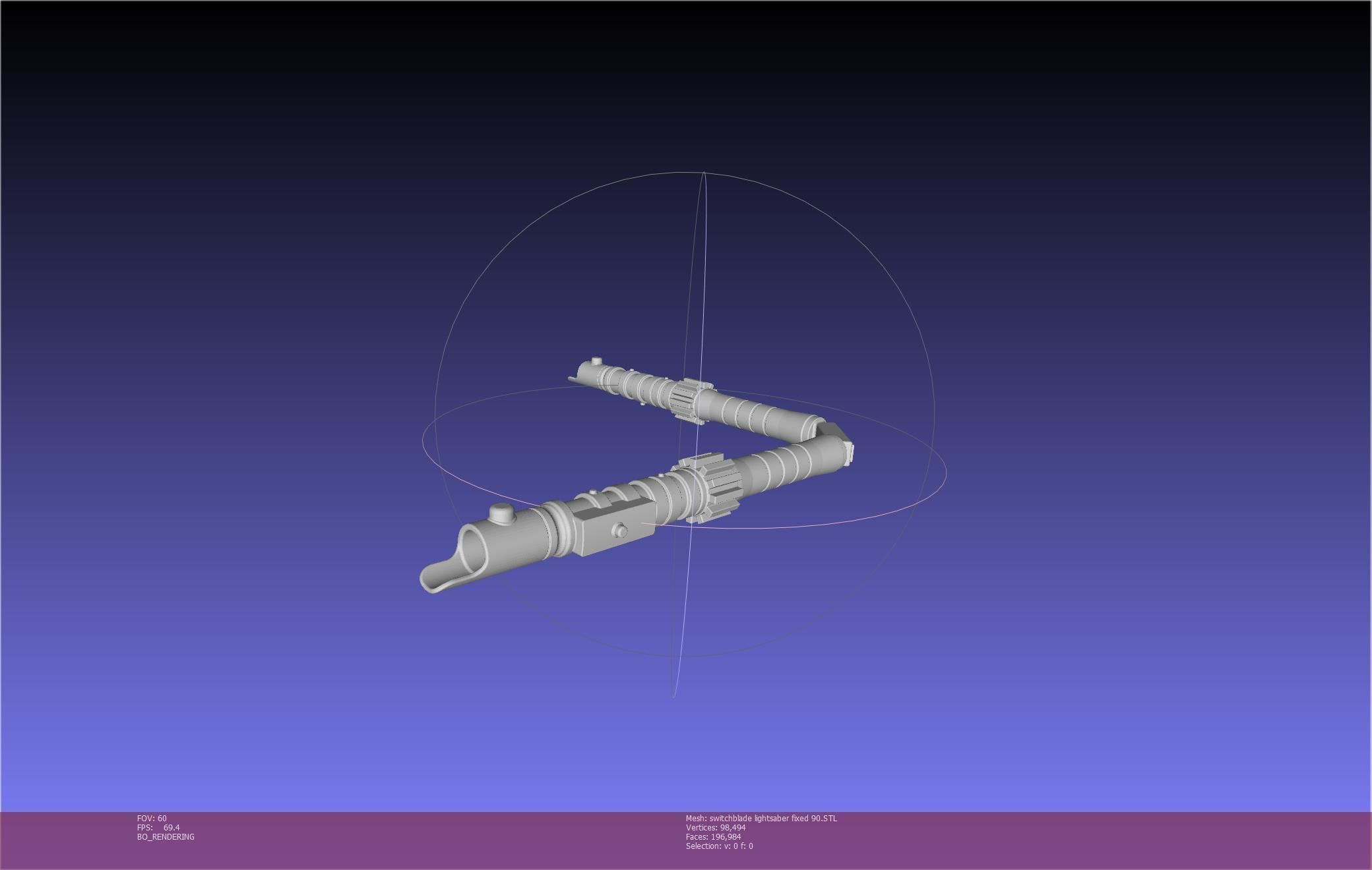 Star Wars Evil Rey Switchblade Lightsaber Printable Model 3D print model_131