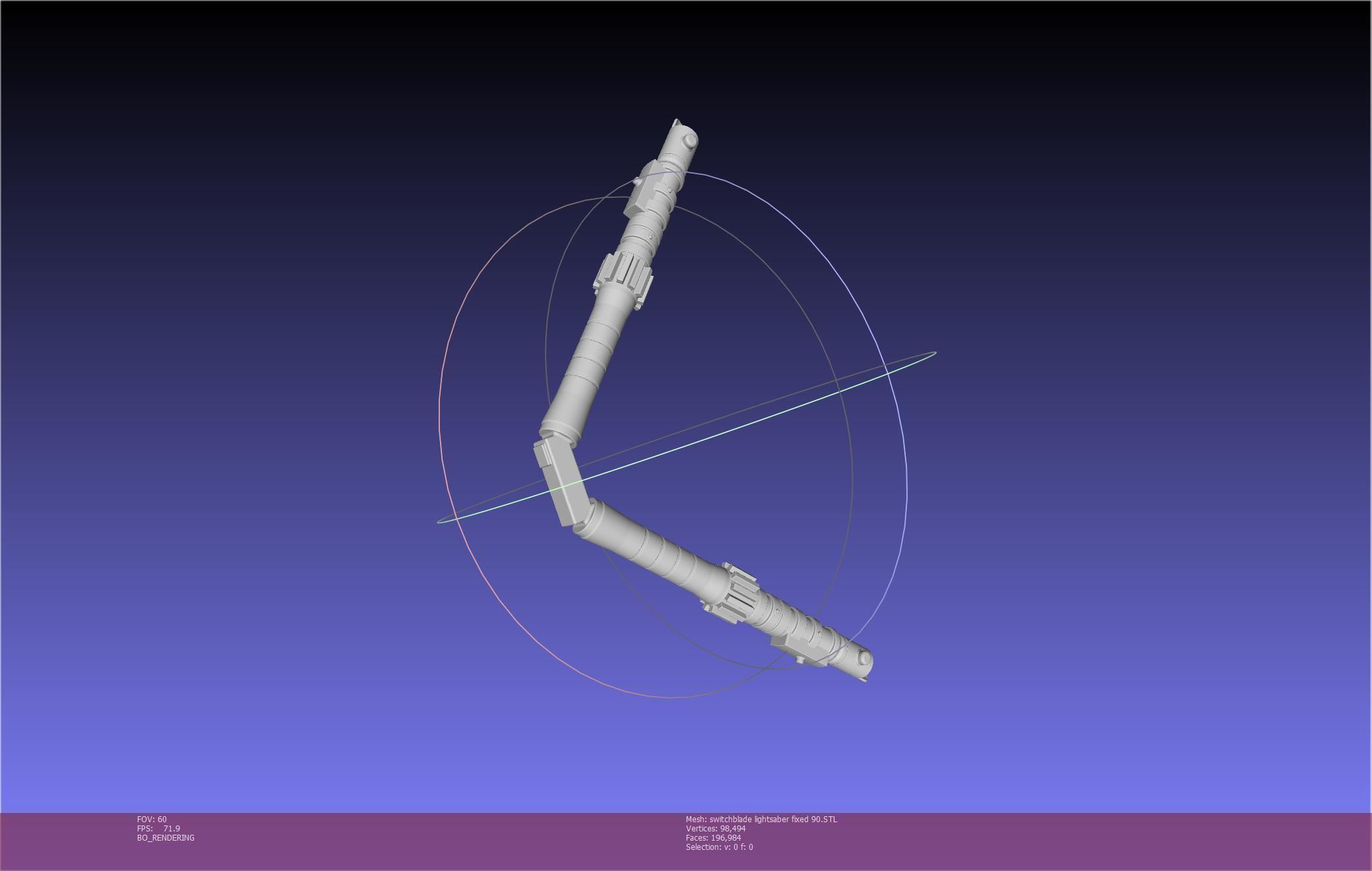 Star Wars Evil Rey Switchblade Lightsaber Printable Model 3D print model_125