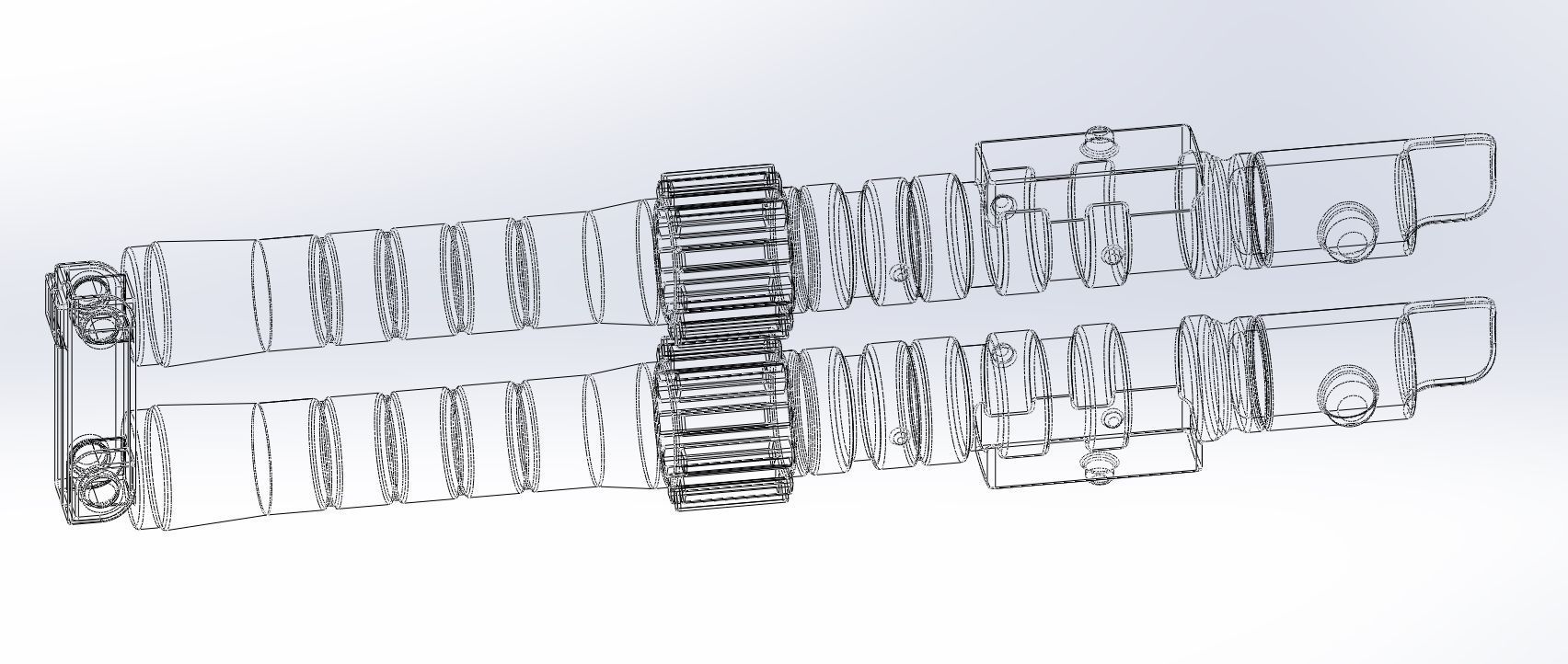 Star Wars Evil Rey Switchblade Lightsaber Printable Model 3D print model_2