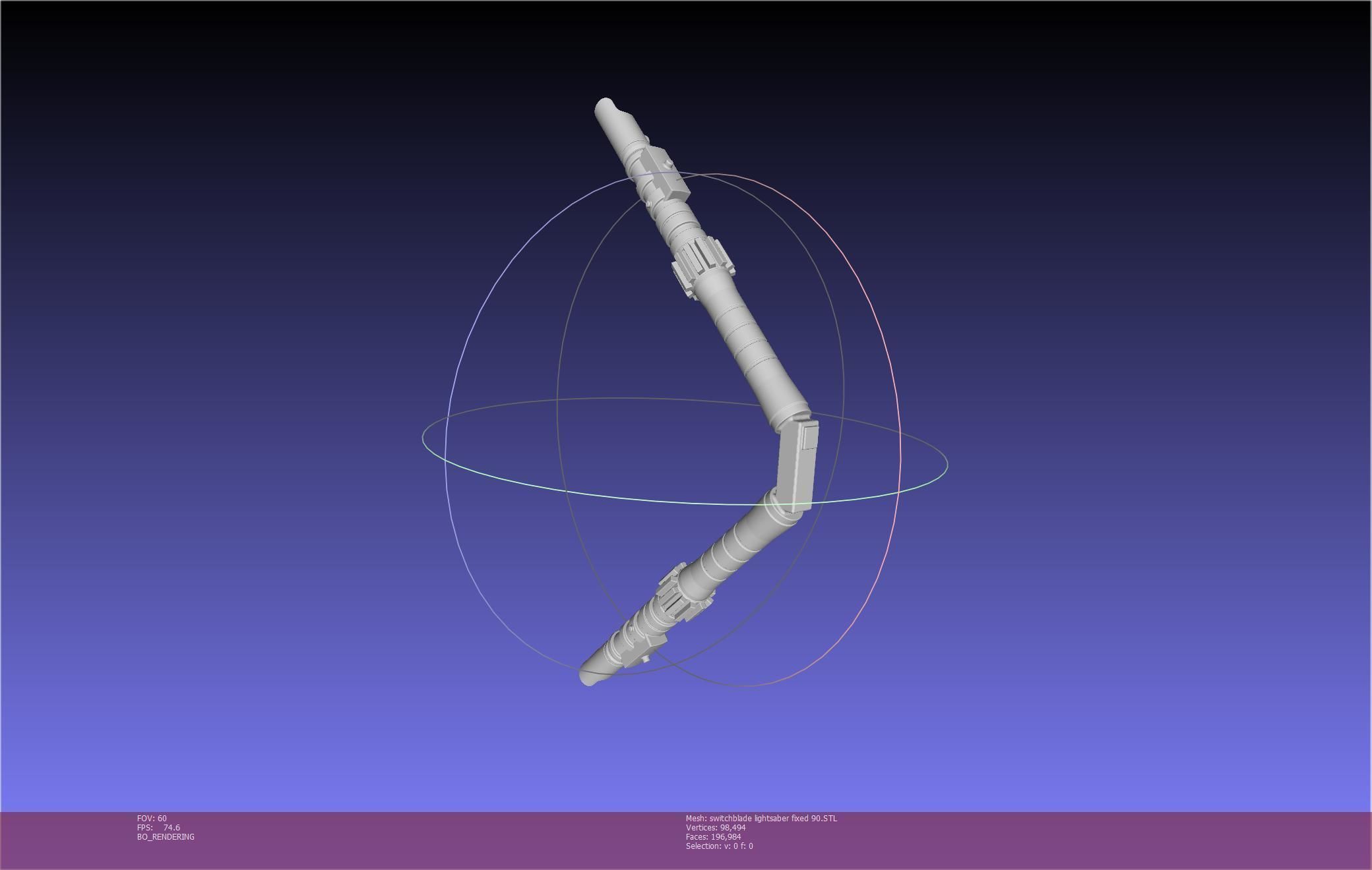 Star Wars Evil Rey Switchblade Lightsaber Printable Model 3D print model_130