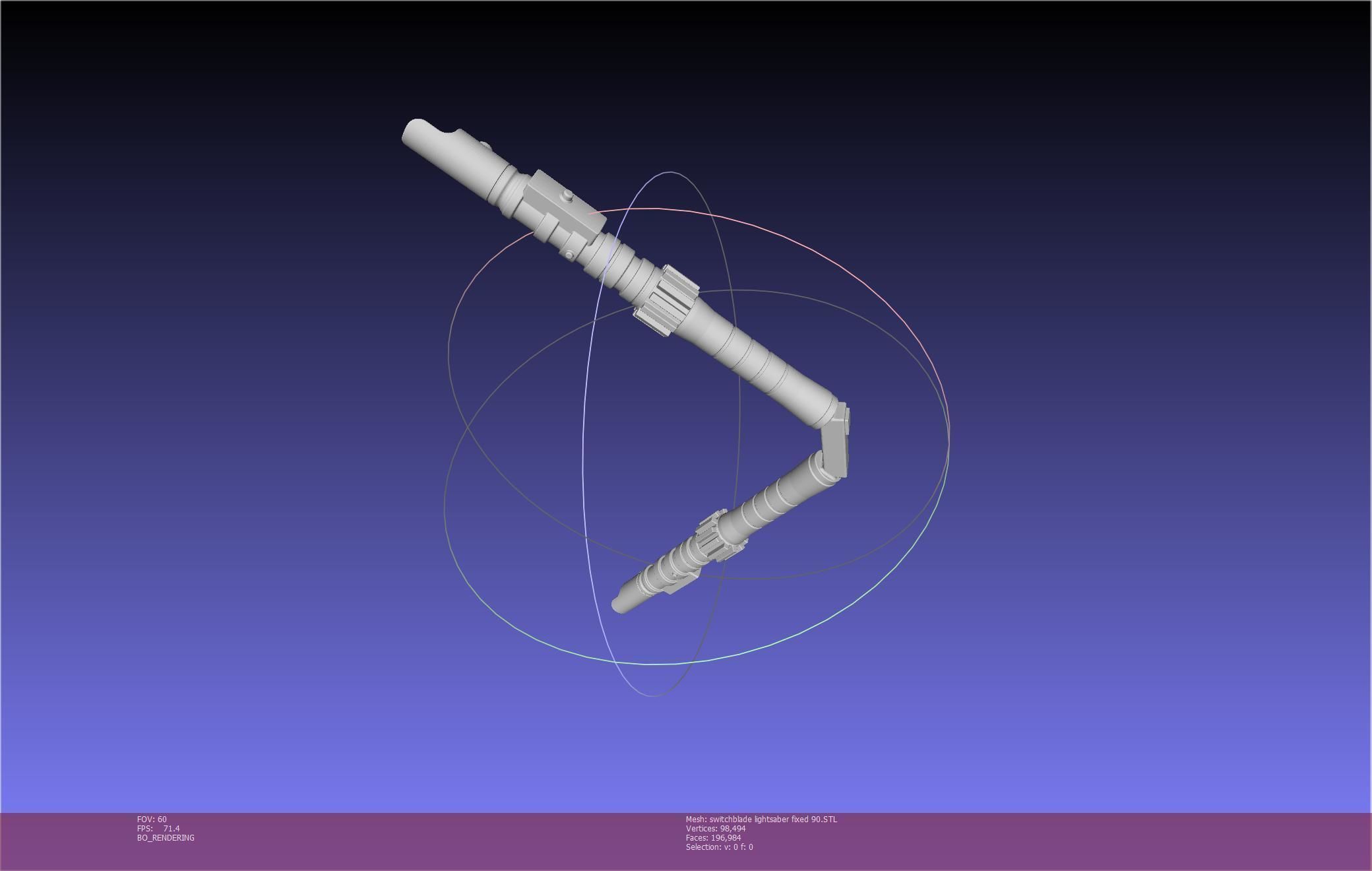 Star Wars Evil Rey Switchblade Lightsaber Printable Model 3D print model_124