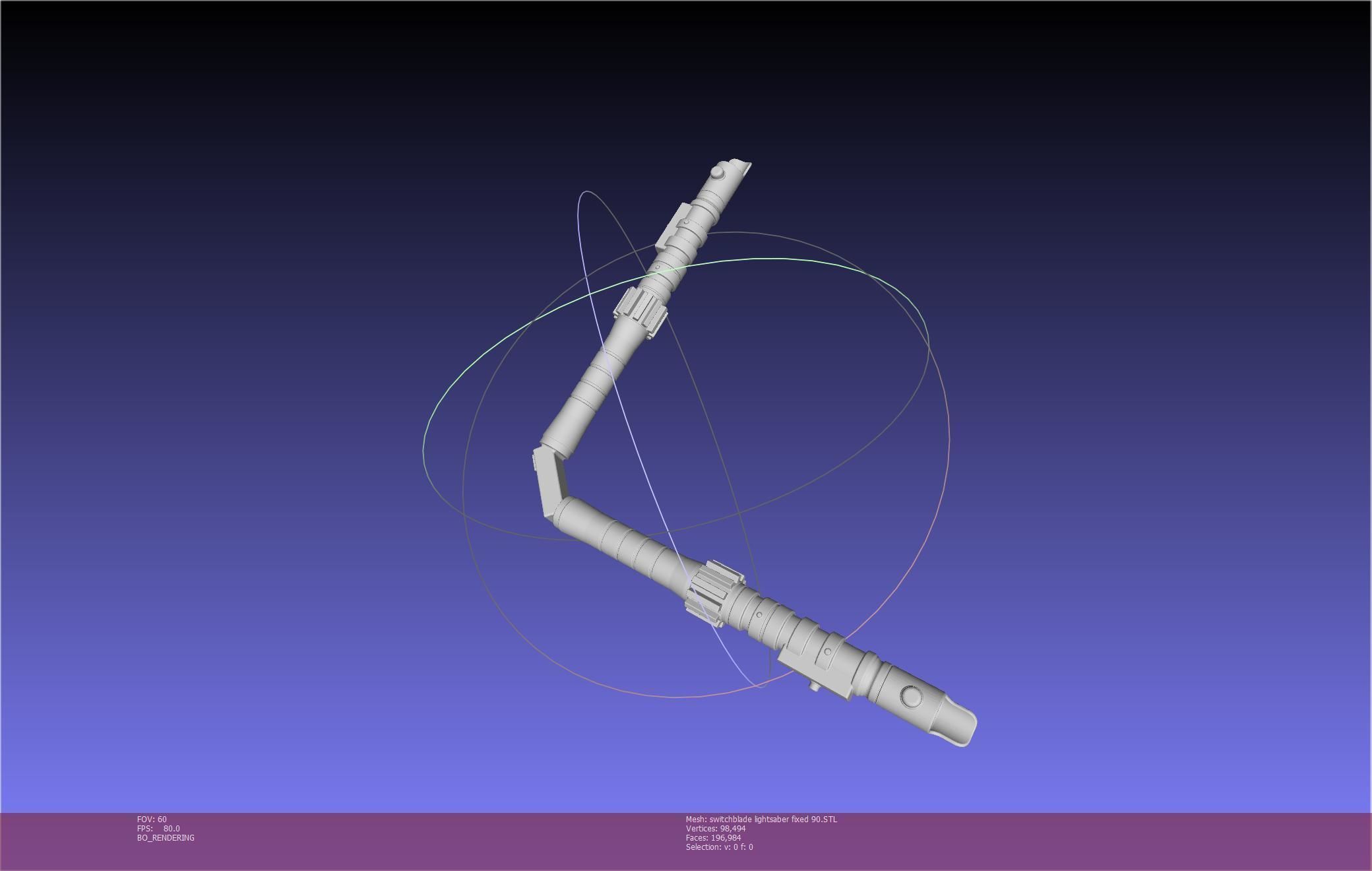 Star Wars Evil Rey Switchblade Lightsaber Printable Model 3D print model_120