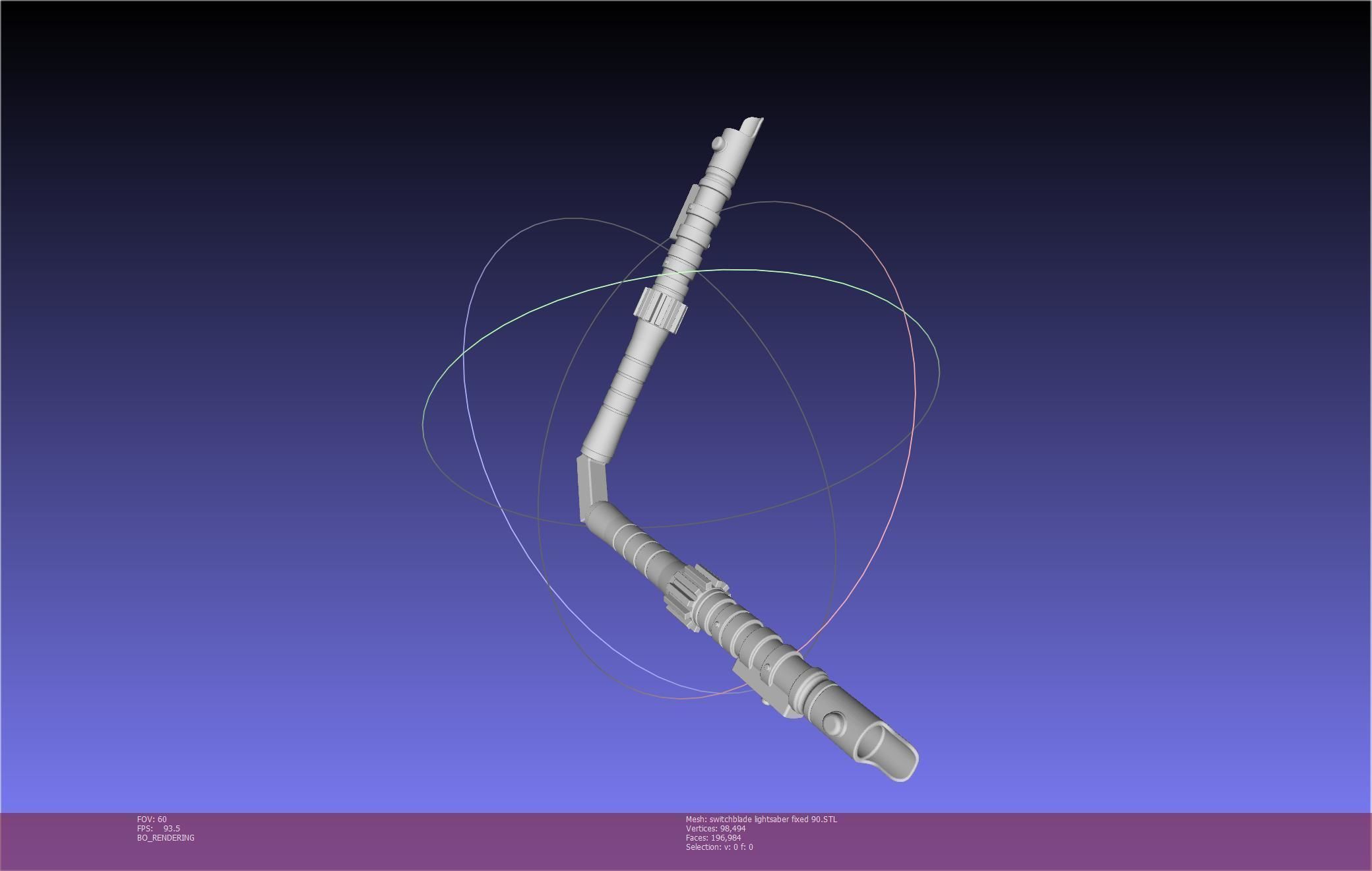 Star Wars Evil Rey Switchblade Lightsaber Printable Model 3D print model_128