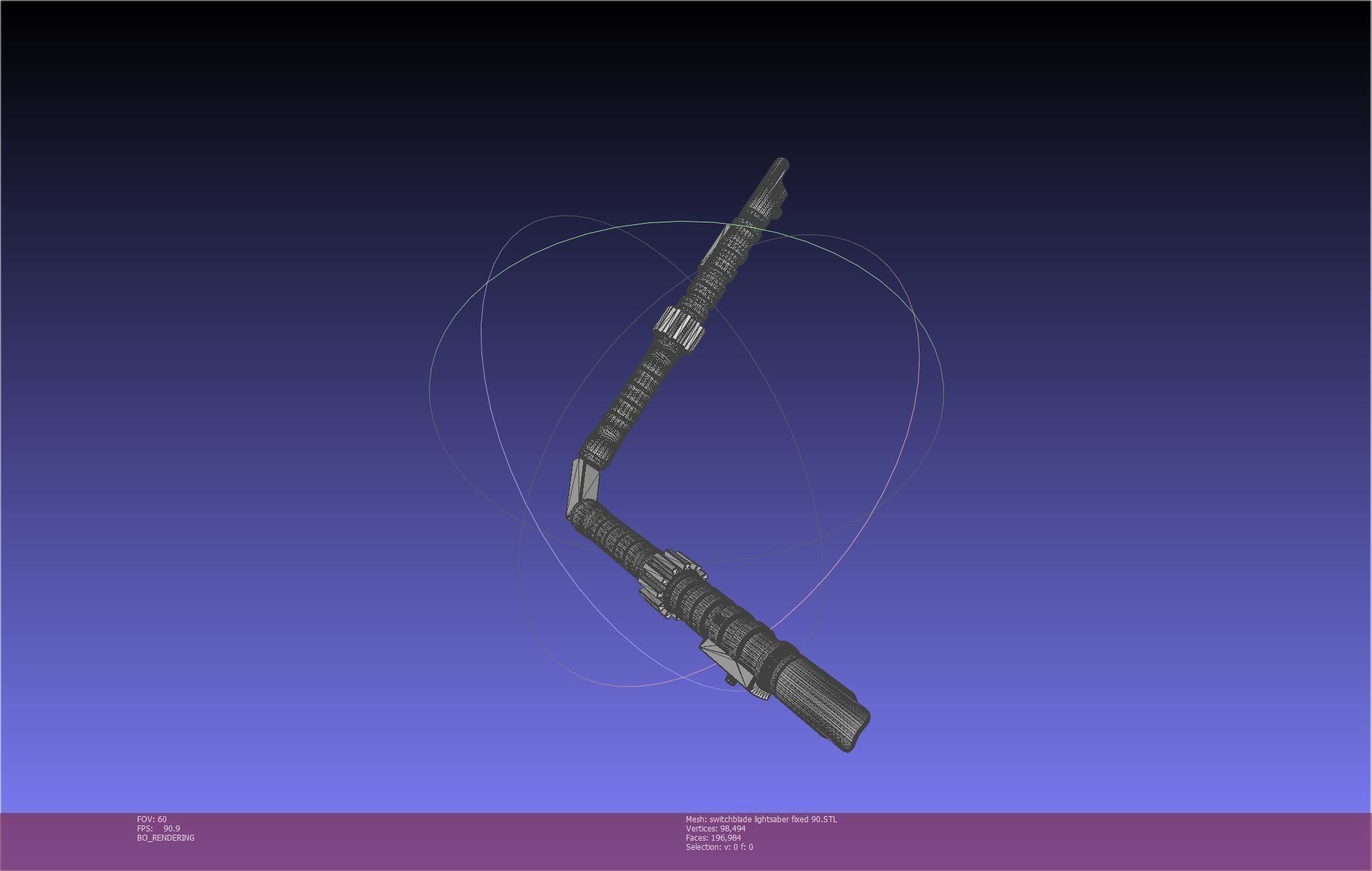Star Wars Evil Rey Switchblade Lightsaber Printable Model 3D print model_134