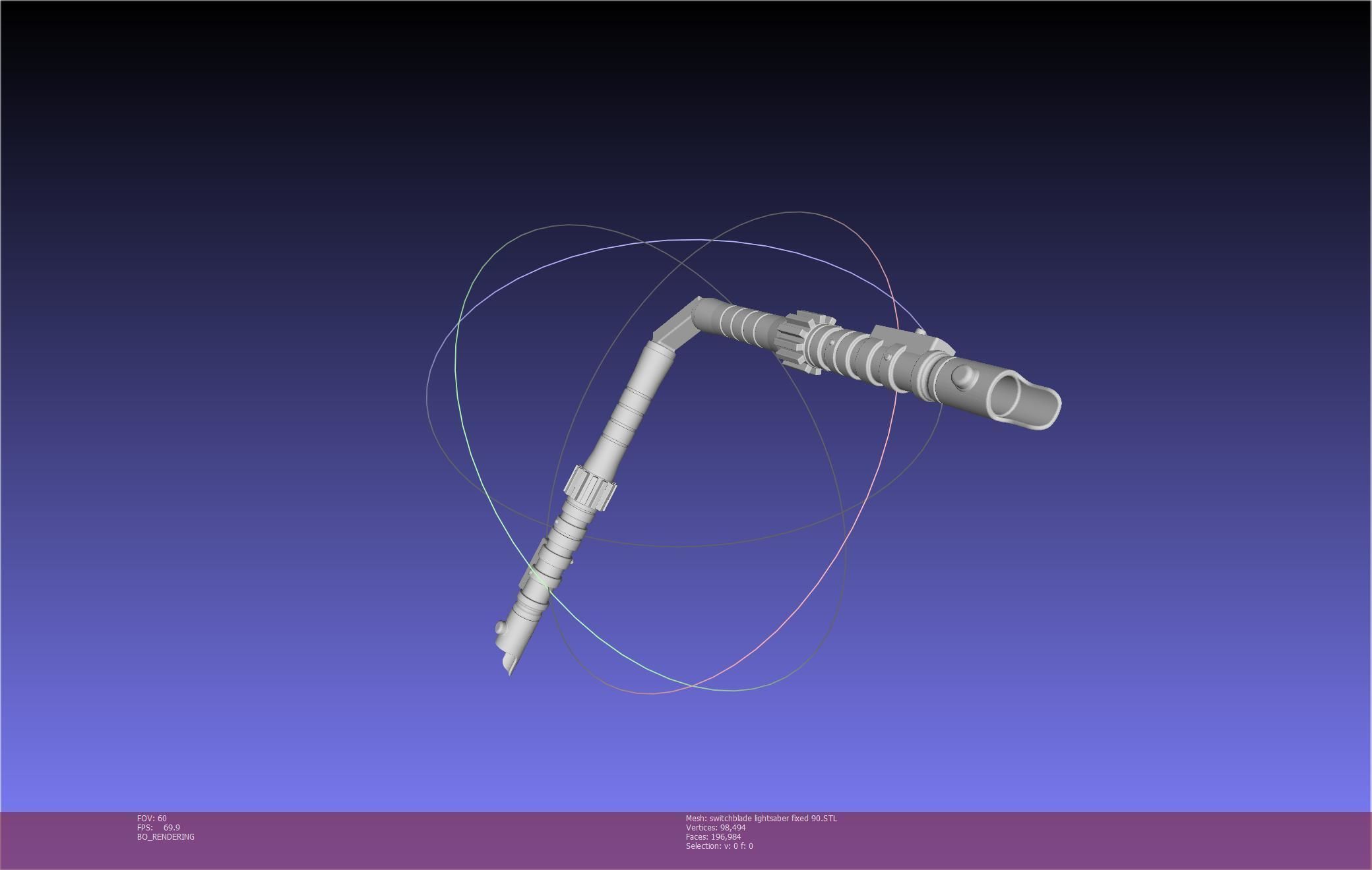 Star Wars Evil Rey Switchblade Lightsaber Printable Model 3D print model_126