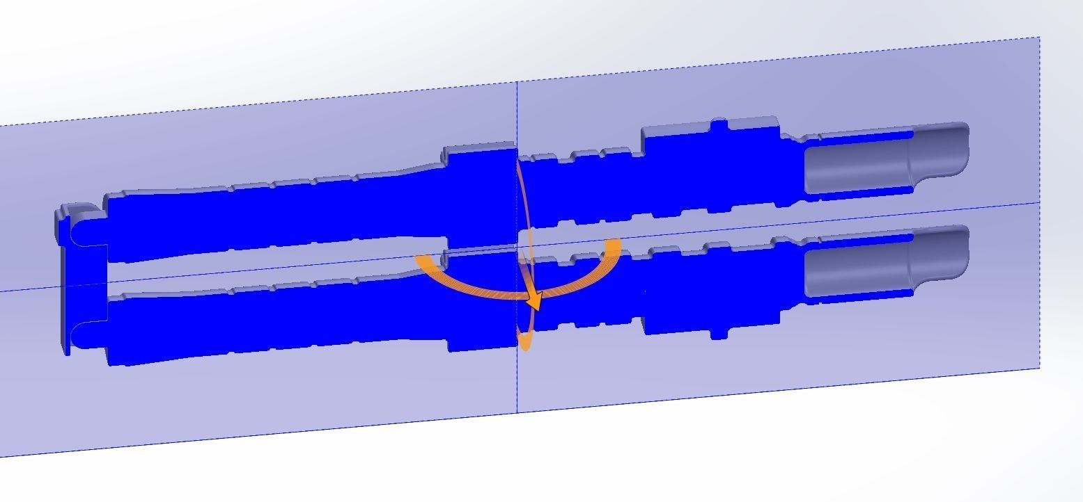 Star Wars Evil Rey Switchblade Lightsaber Printable Model 3D print model_3