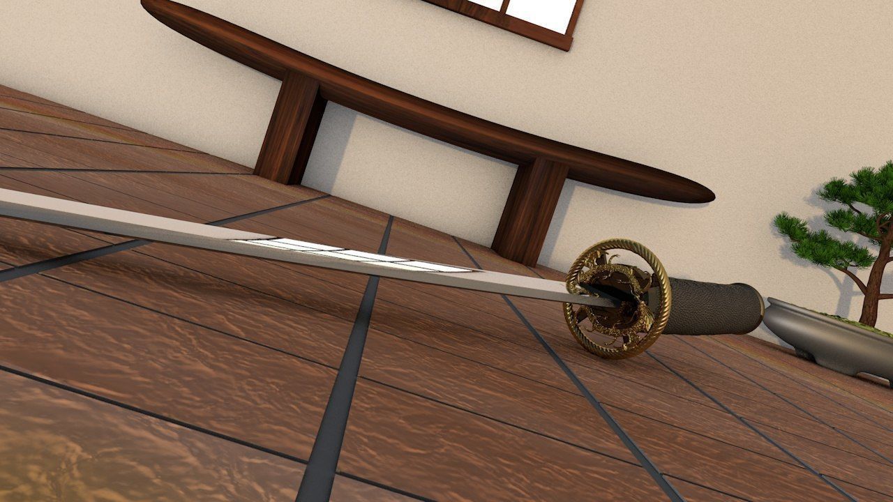 Katana sword 3D model_2