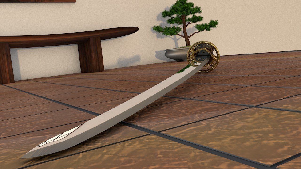 Katana sword 3D model_3