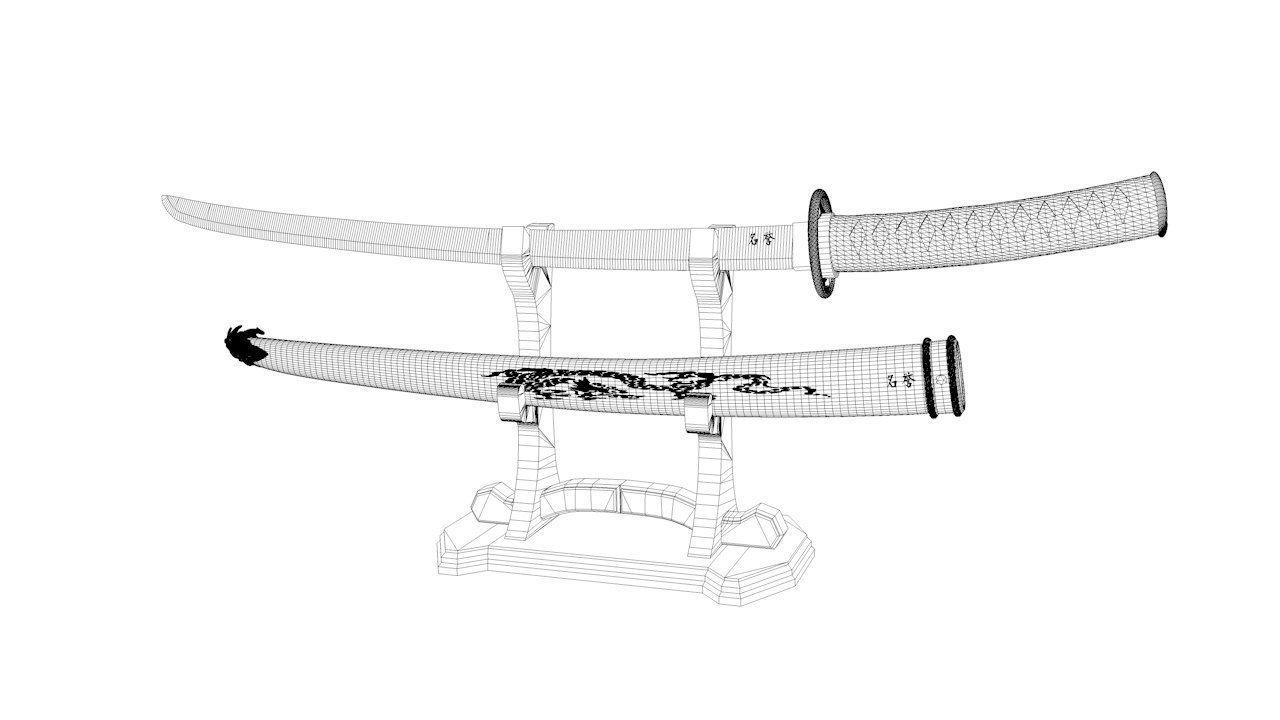 Katana sword 3D model_6