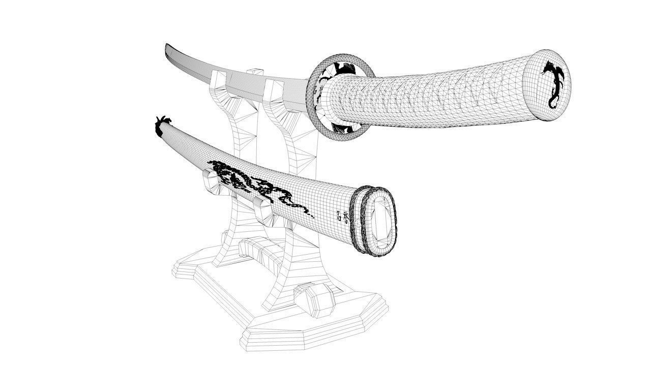 Katana sword 3D model_7