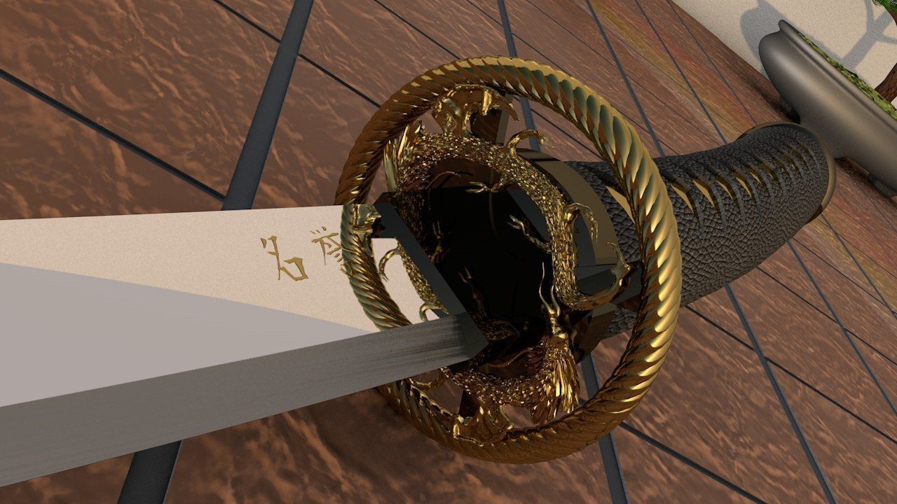 Katana sword 3D model_4