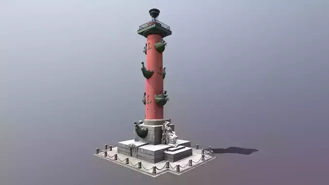 Rostral Columns PBR 4K low poly Low-poly 3D model