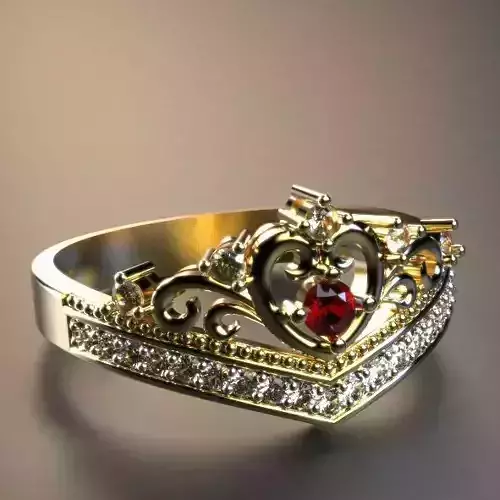 Crown ring  Silver Gold  Print