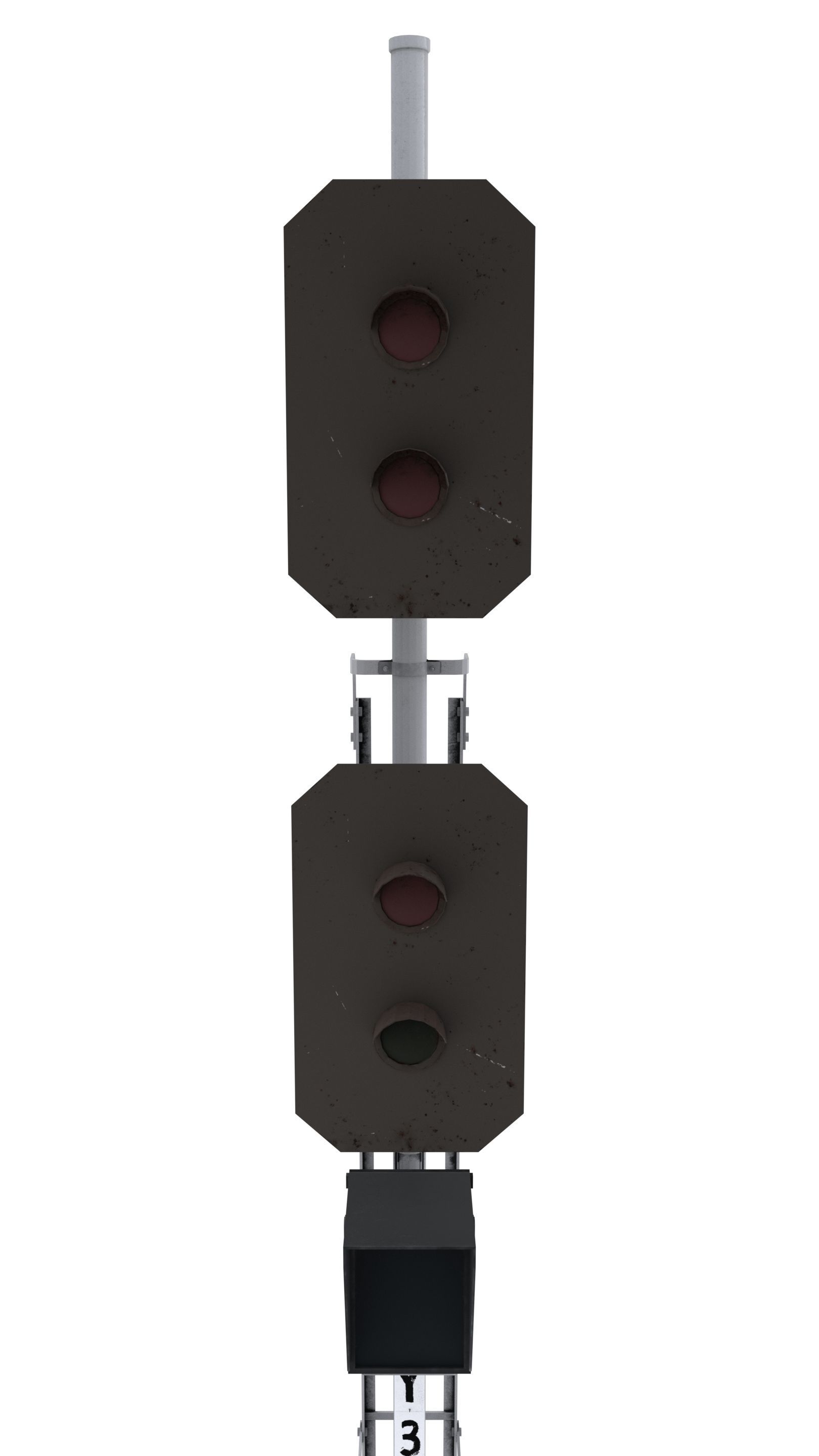 Train Traffic Light 2 3D model_7