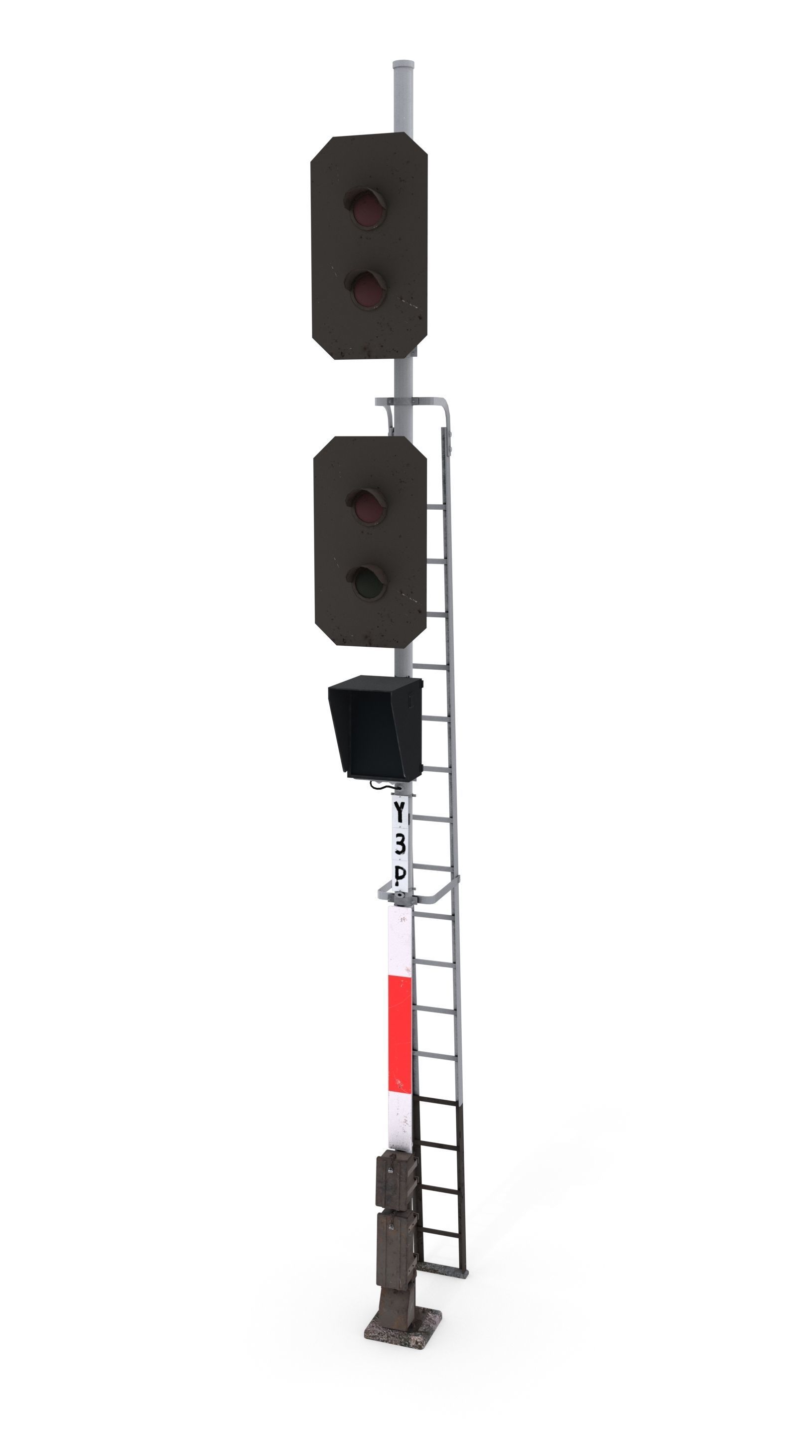 Train Traffic Light 2 3D model_2