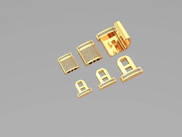 lock for chain necklace bracelet STL 3D model_1