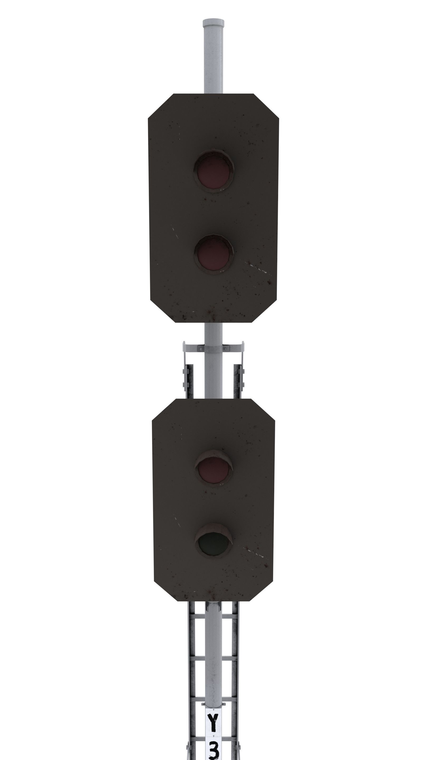 Train Traffic Light 3 3D model_7