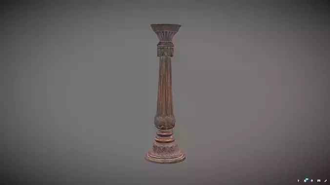 Wooden Candle Holder or Pillar 3D model