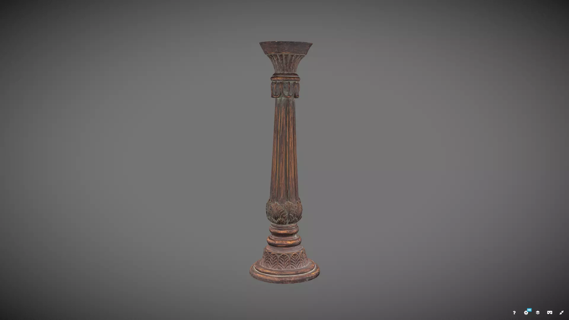 Wooden Candle Holder or Pillar 3D model
