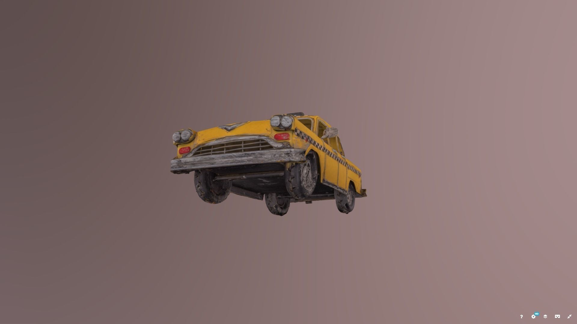 Antique Toy Taxi 3D model_1