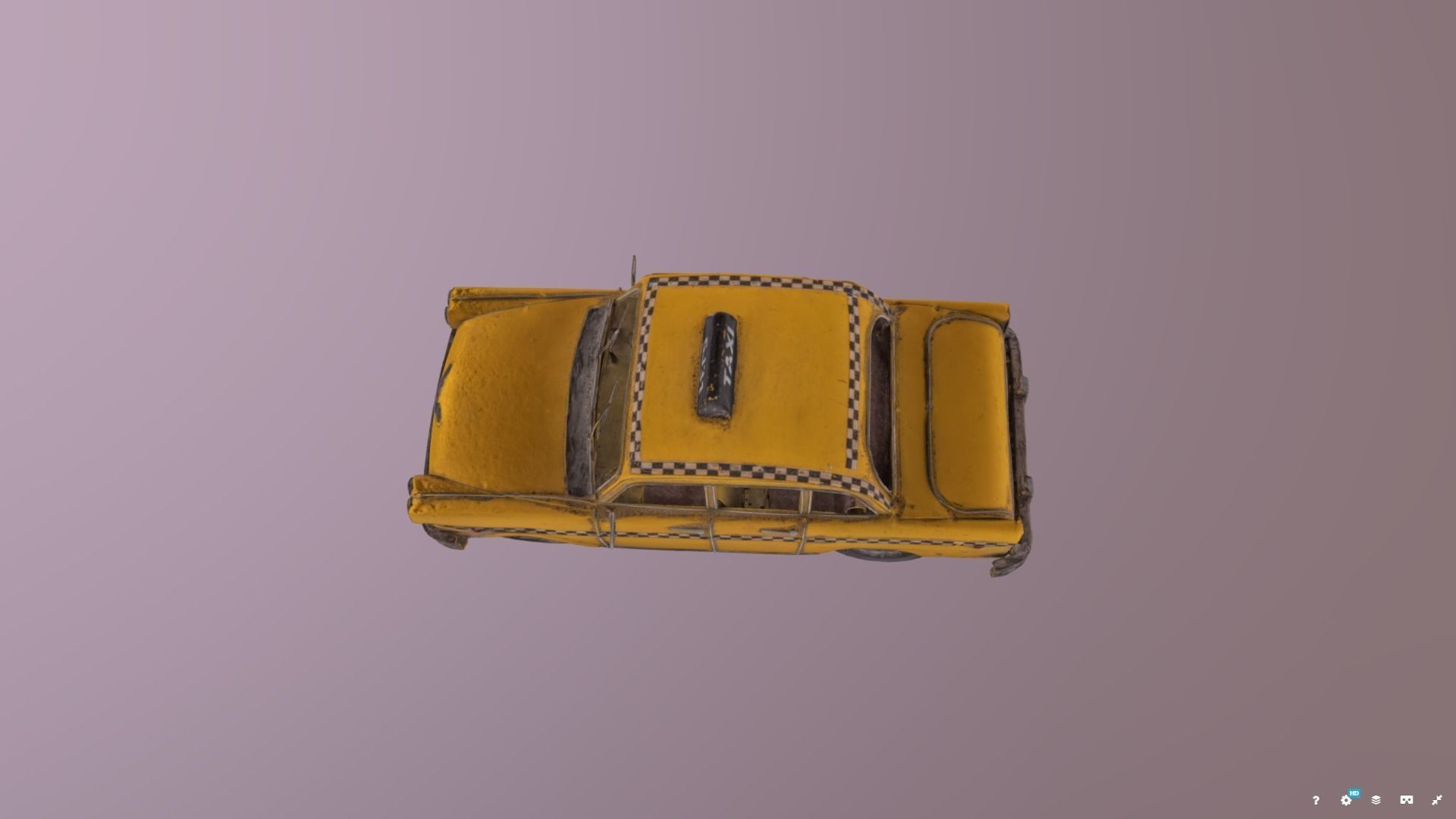 Antique Toy Taxi 3D model_3