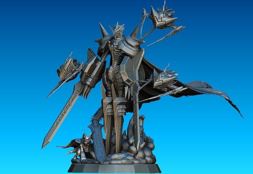 Jesmon and Hackmon Digimon Statue 3D model_5