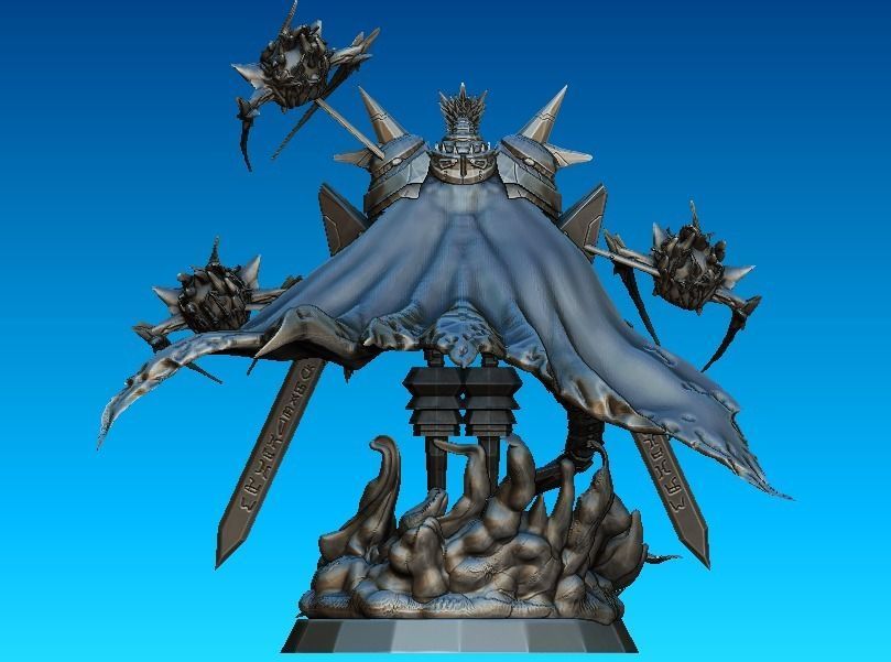 Jesmon and Hackmon Digimon Statue 3D model_3