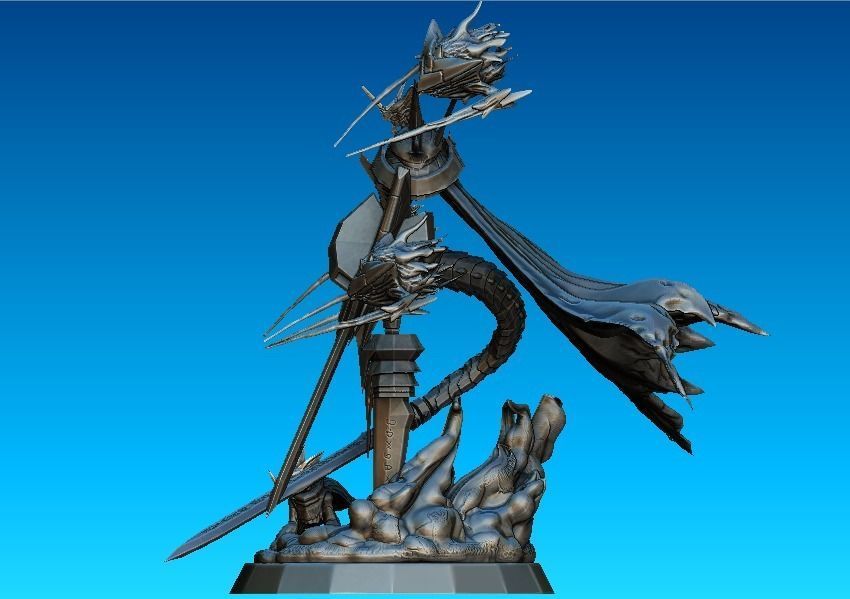 Jesmon and Hackmon Digimon Statue 3D model_4