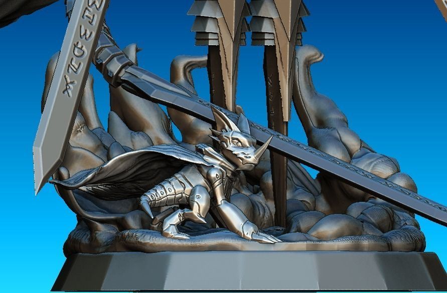 Jesmon and Hackmon Digimon Statue 3D model_6