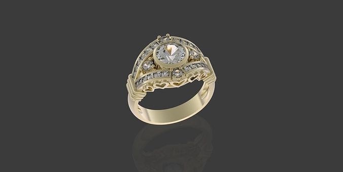 Ring with hearts  3D print model