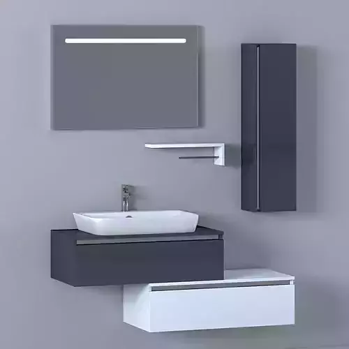 Bathroom Furniture Set Baco plus 160 3D model
