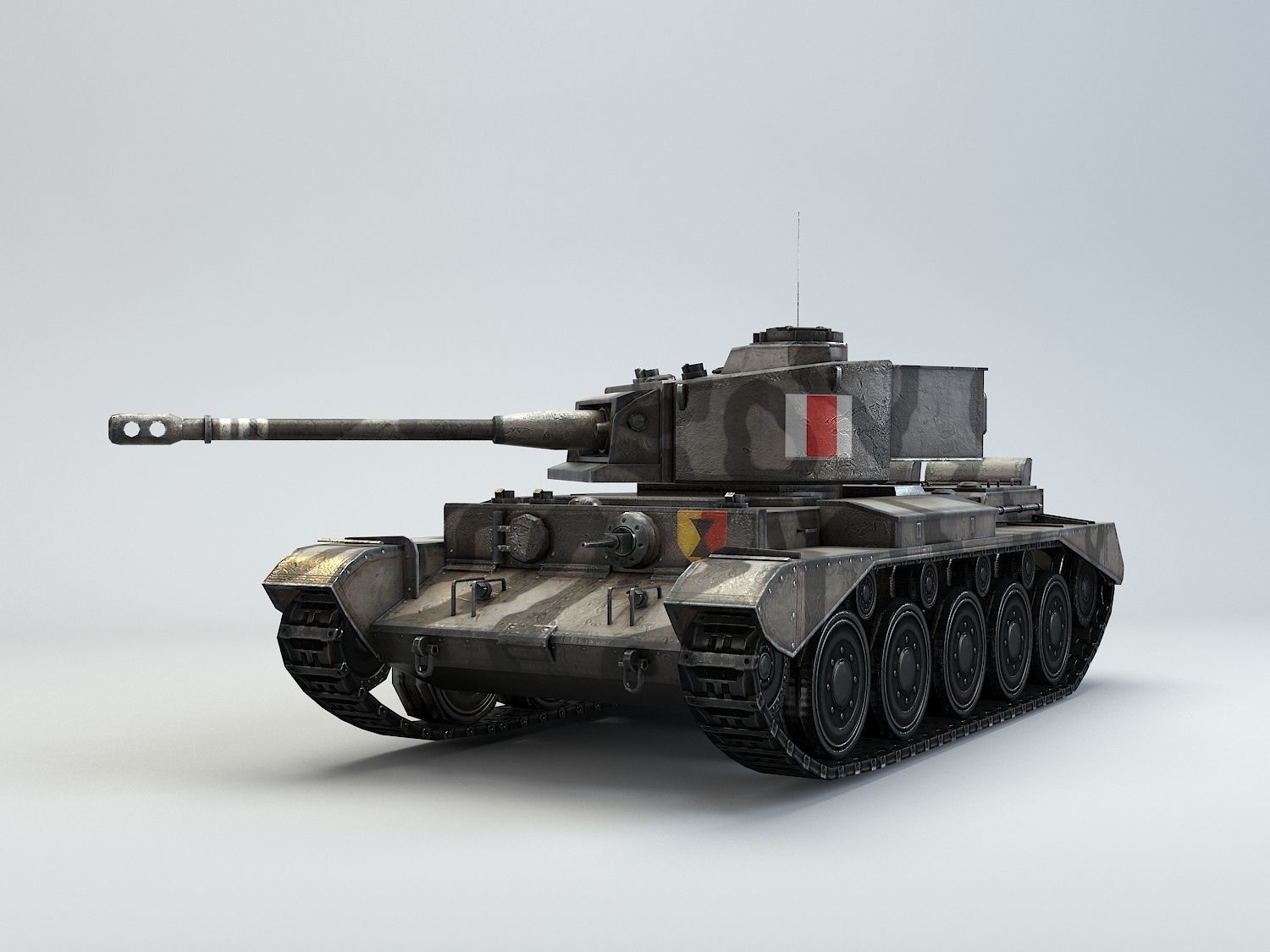 Low Poly A34 Comet Cruiser Tank Low-poly 3D model_2