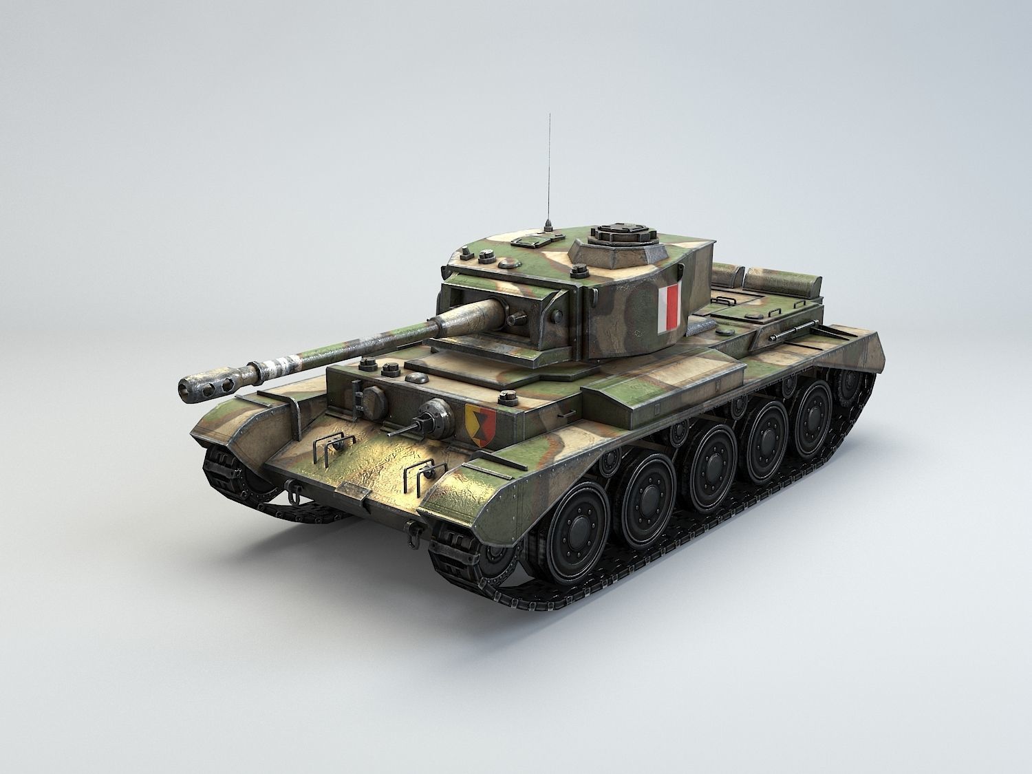 Low Poly A34 Comet Cruiser Tank Low-poly 3D model_3