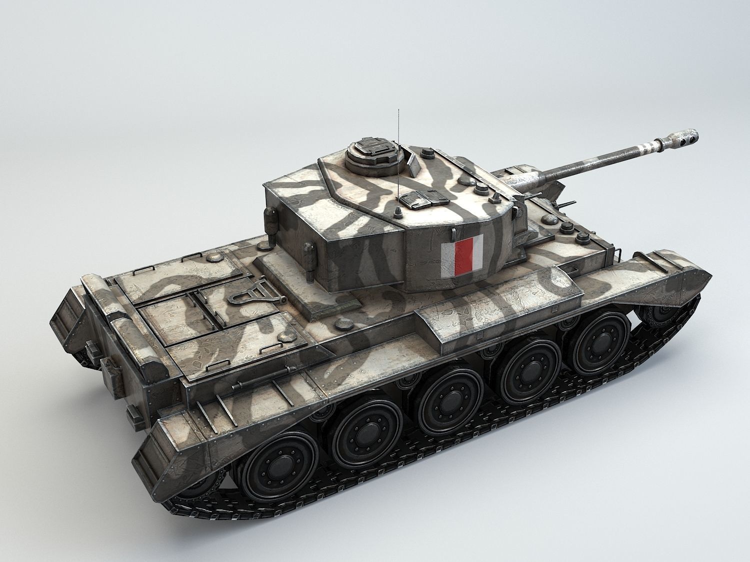 Low Poly A34 Comet Cruiser Tank Low-poly 3D model_12